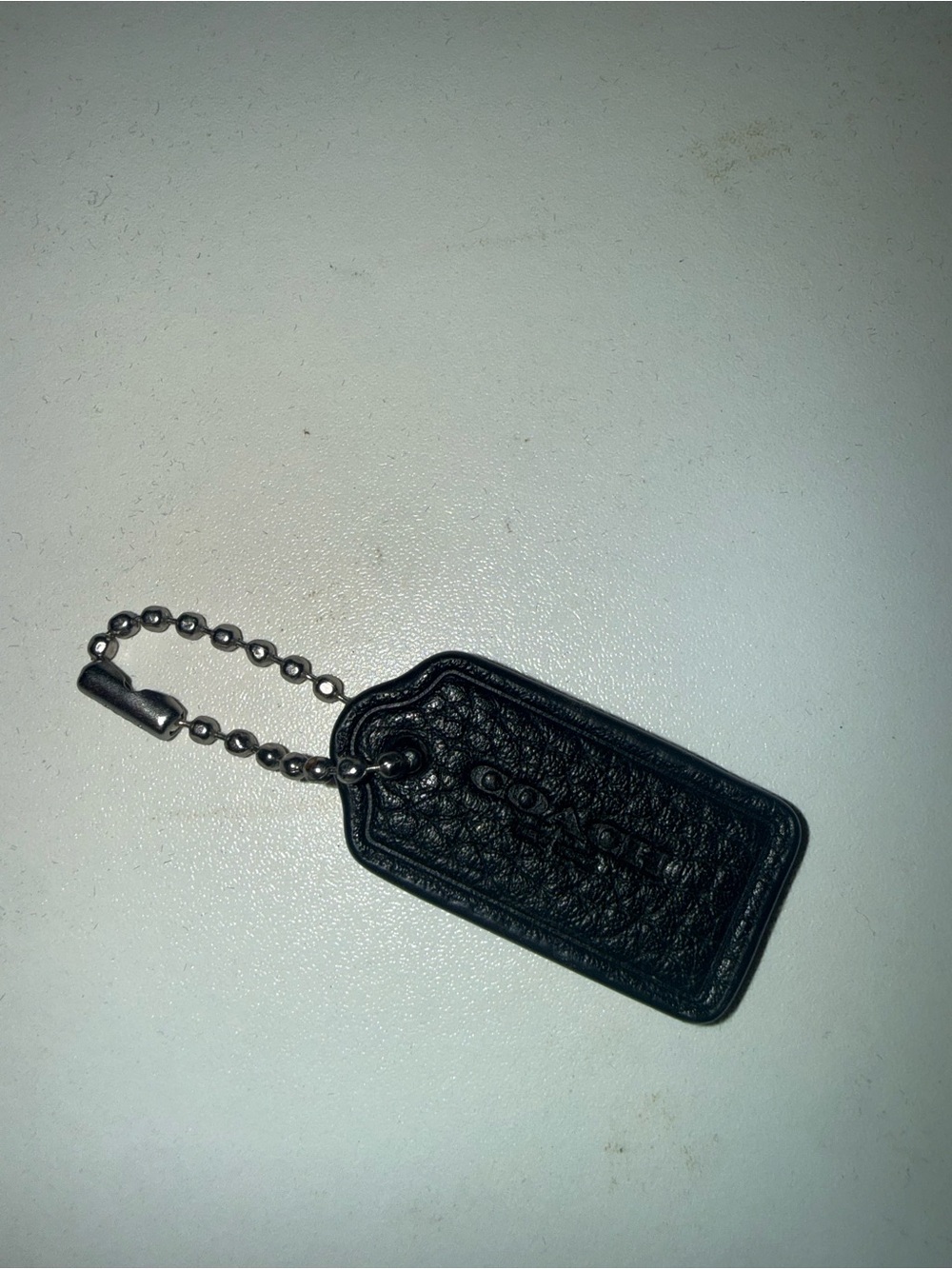 Coach Black Leather hang Tag